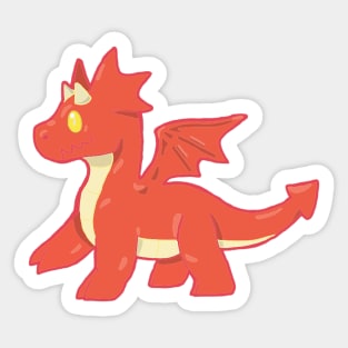 Cute Red Dragon Sticker